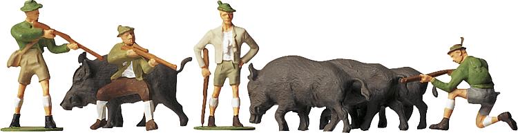 Faller 151039 HO Hunting Men w/Wild Boars