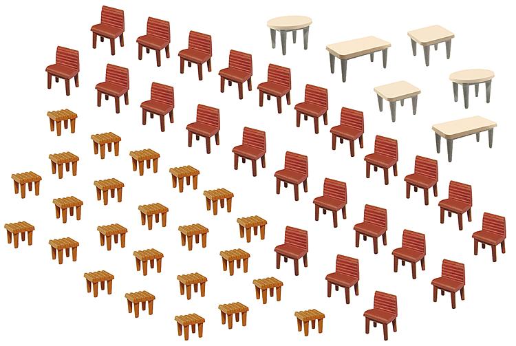 Faller 180438 7 Tables and 48 Chairs