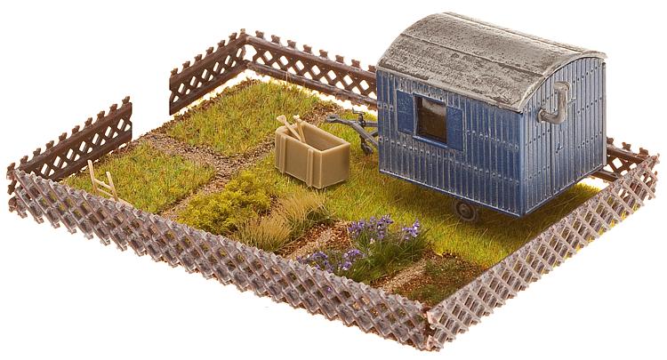 Faller 180490 HO Garden w/Contractor's Trailer Kit