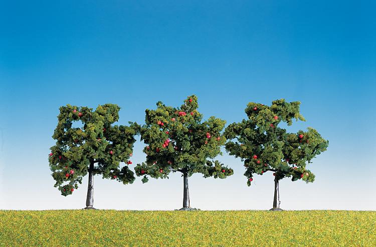 Faller 181403 HO and N Apple Tree With Fruit Assembled (Pack of 3)