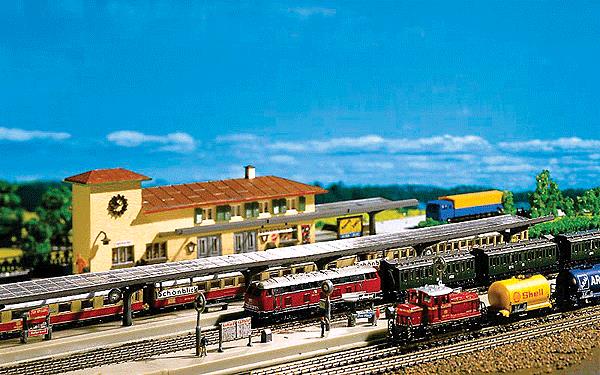 Faller 2718 Z Scale 3 Platforms with 2 Covered Kits