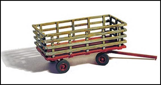 GHQ 60012 HO Farm Machinery Hay Wagon Unpainted Metal Kit