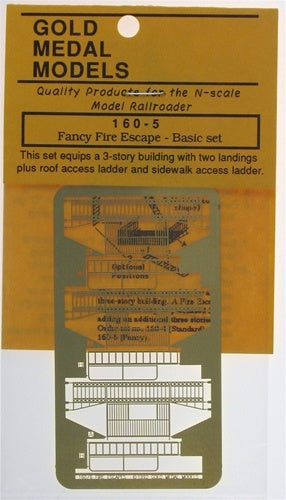 Gold Medal Models 160-5 N Fancy Fire Escape 3-Story Kit
