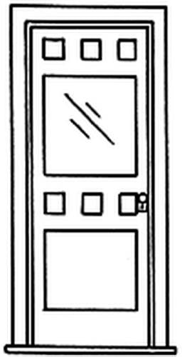 Grandt Line 3935 G Working Door With Square Window Hinges & Knob