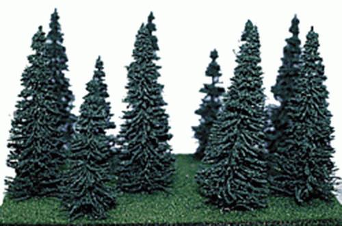 Heki 307 HO and N 4"-7" Mini Forest Pine Trees (Set of 12)