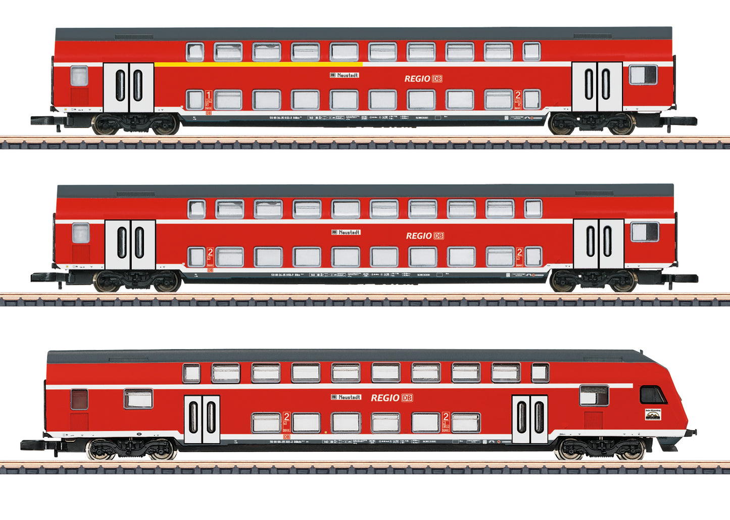Marklin 87297 Deutsche Bahn Regio AG Bi-Level Z Gauge Passenger Car Set