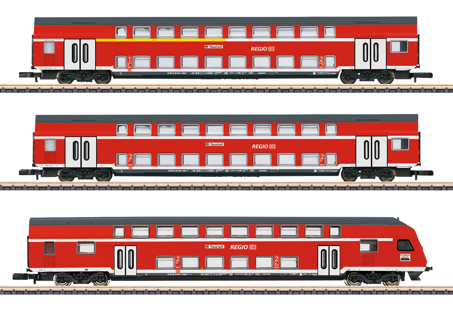 Marklin 87297 Deutsche Bahn Regio AG Bi-Level Z Gauge Passenger Car Set