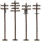 Lionel 6-37939 O Scale 7 1/4" Detailed Telephone Poles (Pack of 6)