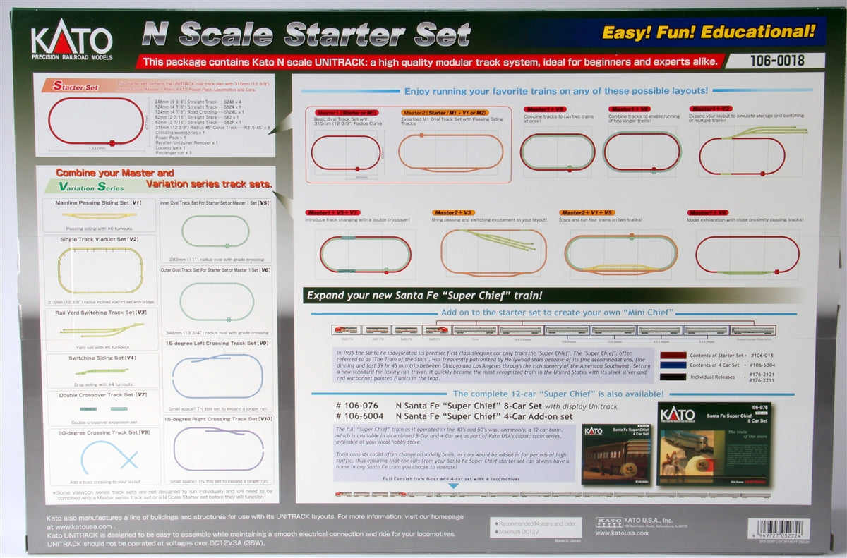 Kato 106-0018 Santa Fe Super Chief N Gauge Diesel Starter Train Set