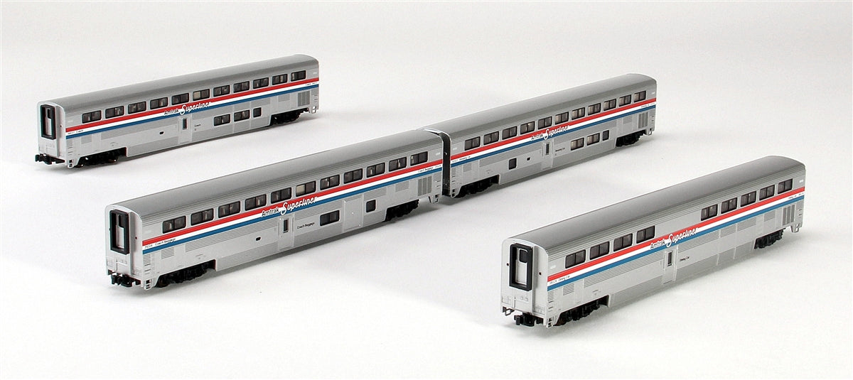 Kato 106-3517 N Amtrak Phase III Superliner Passenger Cars - Set A (Set of 4)