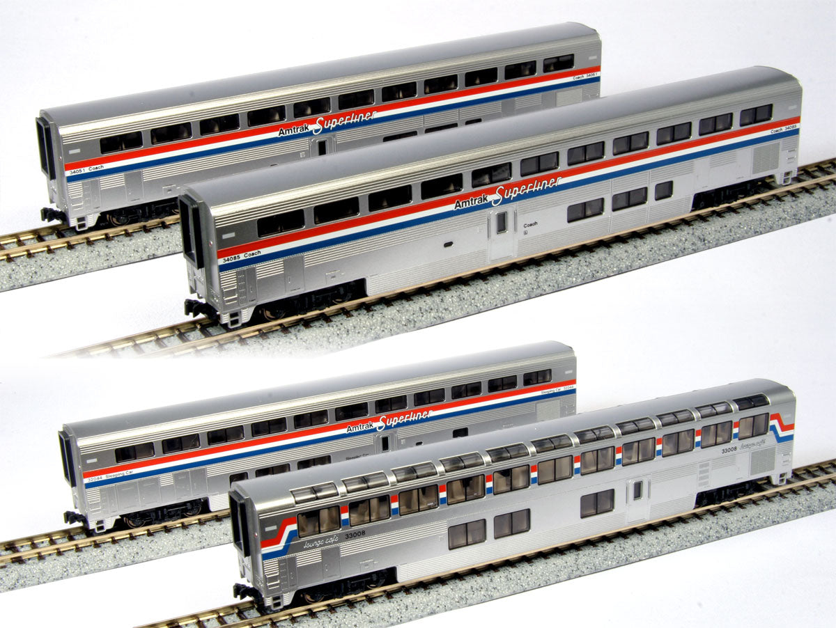 Kato 106-3518 N Amtrak Phase III Superliner Set B (Pack of 4)