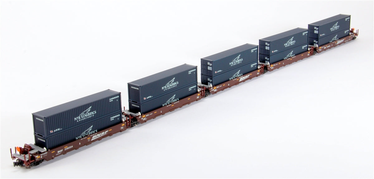 Kato 106-6152 N BNSF Gunderson 5-Unit Stack Car w/40' NYK Containers #238365