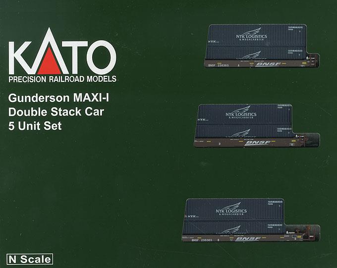 Kato 106-6152 N BNSF Gunderson 5-Unit Stack Car w/40' NYK Containers #238365