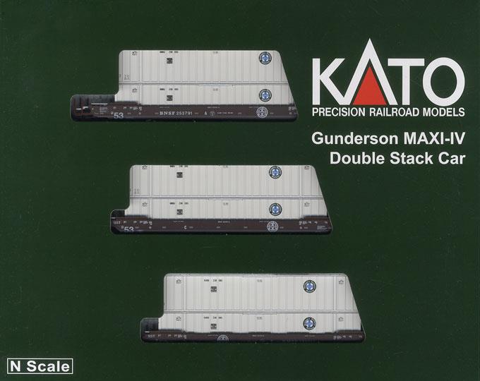 Kato 106-6164 N BNSF Maxi-IV 53' Stack Car #253791 w/BNSF Containers