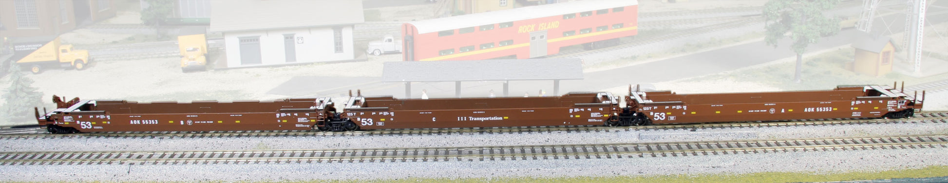 Kato 30-9035 HO Maxi-IV 53'Stack Car 3pk AOK #55353