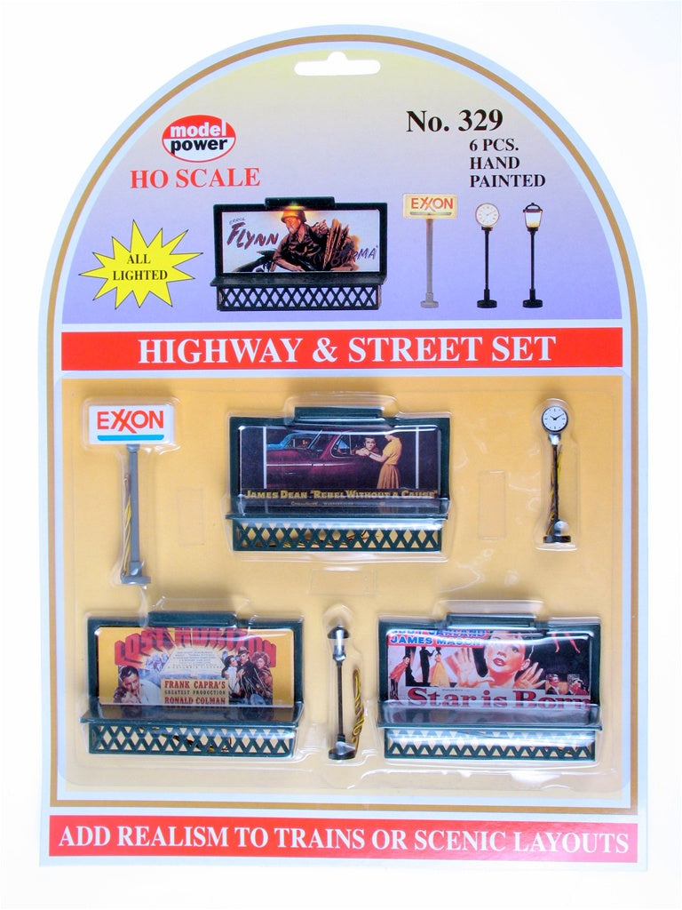 Model Power 329 HO Highway & Street Set (Set of 6)