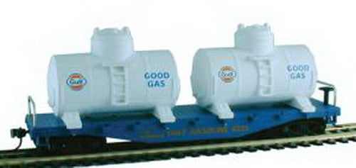 Model Power 98161 HO Gulf 40' Flatcar with Removable Twin Tanks