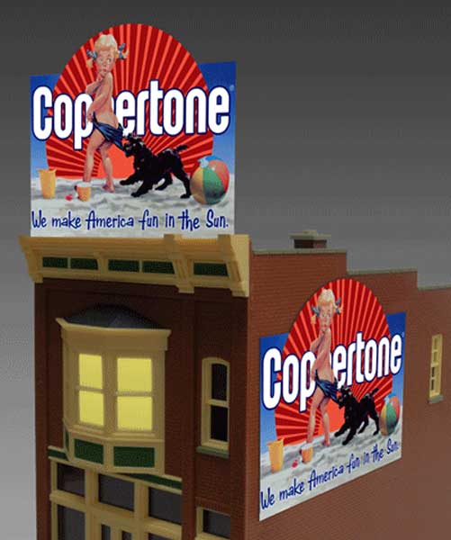 Miller Engineering 1061 O/HO Lighted Coppertone Animated Billboard Sign