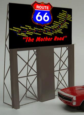 Miller Engineering 5061 HO/O Route 66 Animated Billboard