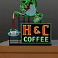 Miller Engineering 7881 HO/O H & C Coffee Animated Neon Billboard
