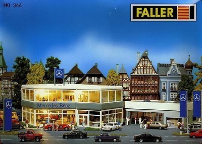 Faller 344 HO Scale Mercedes-Benz Dealership Plastic Building Kit