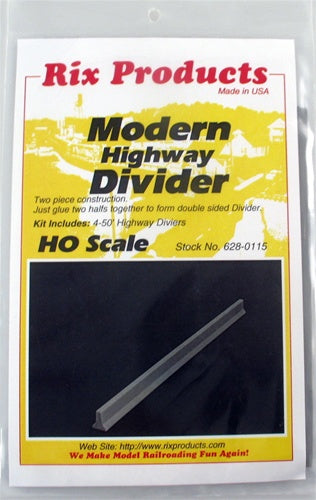 Rix Products 628-0115 HO Modern Median Highway Divider (Pack of 4)