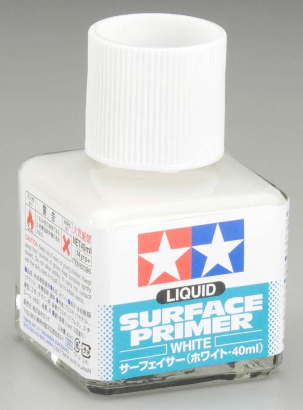 Tamiya 87096 Liquid Surface White Primer - 40 ml Bottle