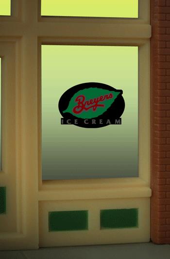 Miller Engineering 8810 HO/O Breyers Ice Cream Flashing Neon Window Sign