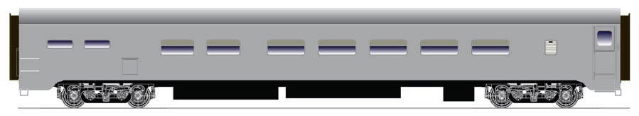 Rapido Trains 112013 HO Undecorated Club Galley, Lighted, Assembled with Steps