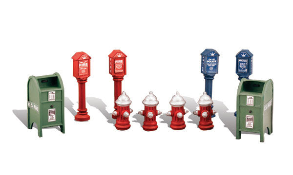 Woodland Scenics A1960 HO Scenic Accents Street Items (Set of 10)