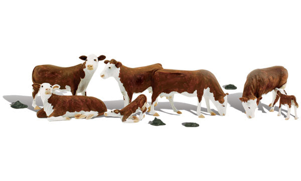 Woodland Scenics A2767 O Scenic Accents Hereford Cow Figures (Set of 11)