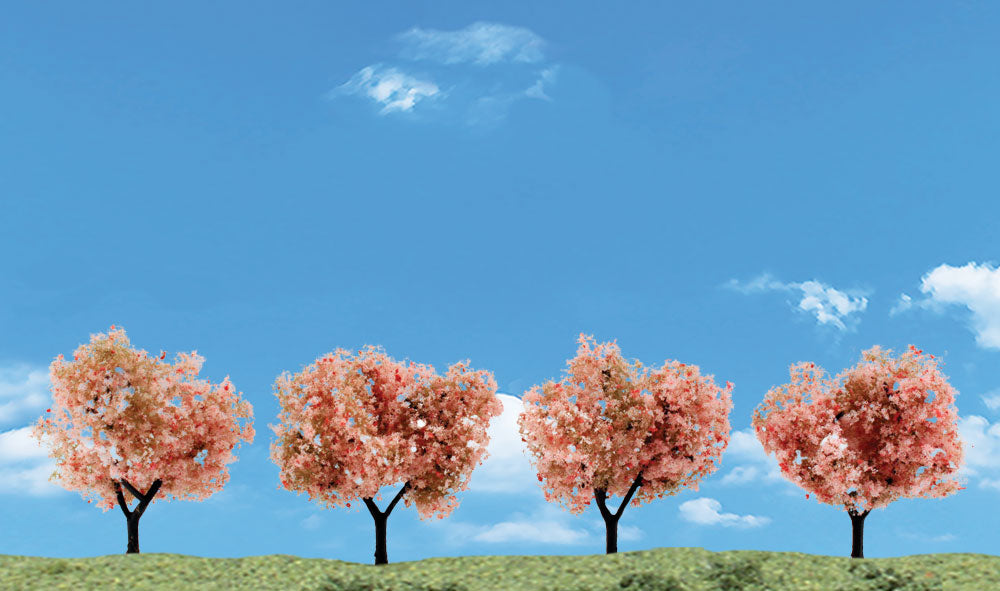 Woodland Scenics TR3593 2" - 3" Ready-Made Classic Flowering Trees (Pack of 4)