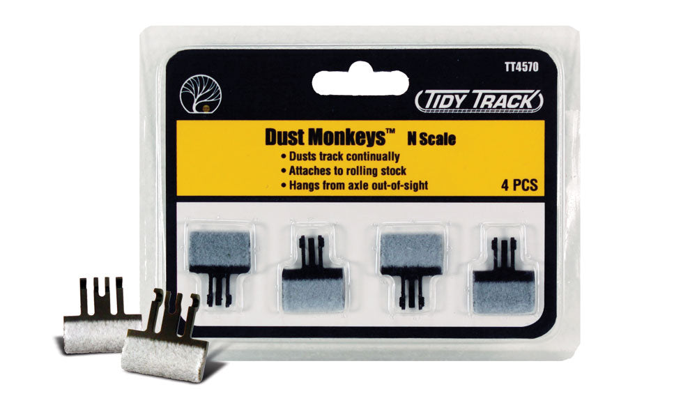 Woodland Scenics TT4570 N Tidy Track Dust Monkeys (Pack of 4)