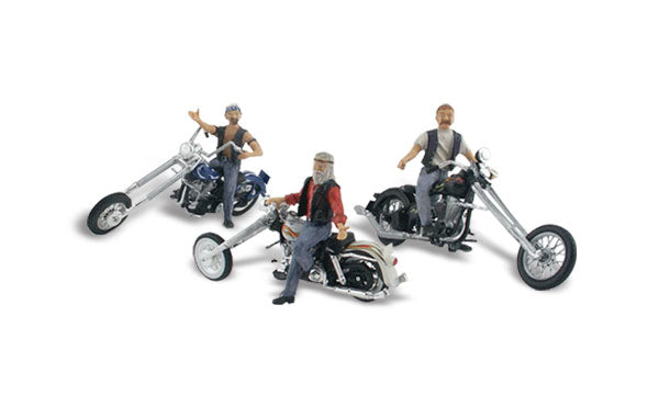 Woodland Scenics AS5344 N AutoScenes Bad Boy Bikers (Pack of 3)