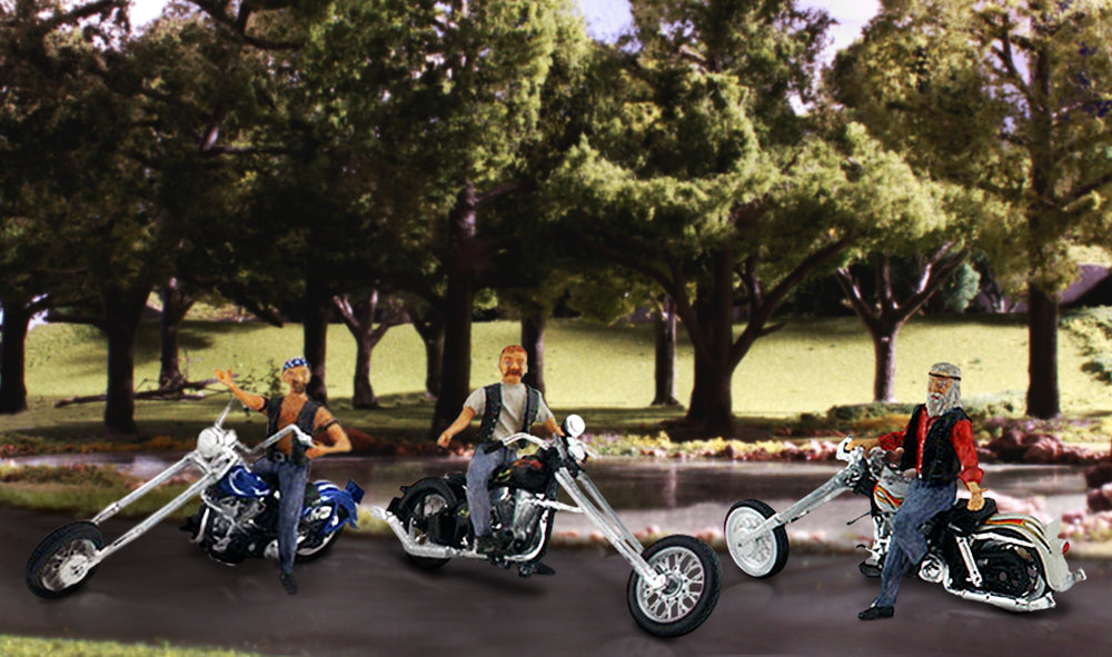 Woodland Scenics AS5344 N AutoScenes Bad Boy Bikers (Pack of 3)