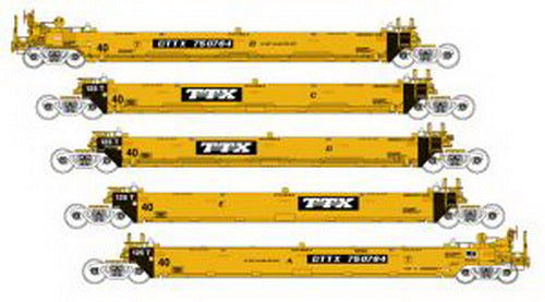 Kato 106-6142 N TTX 5-Unit Stack Car w/APL Containers
