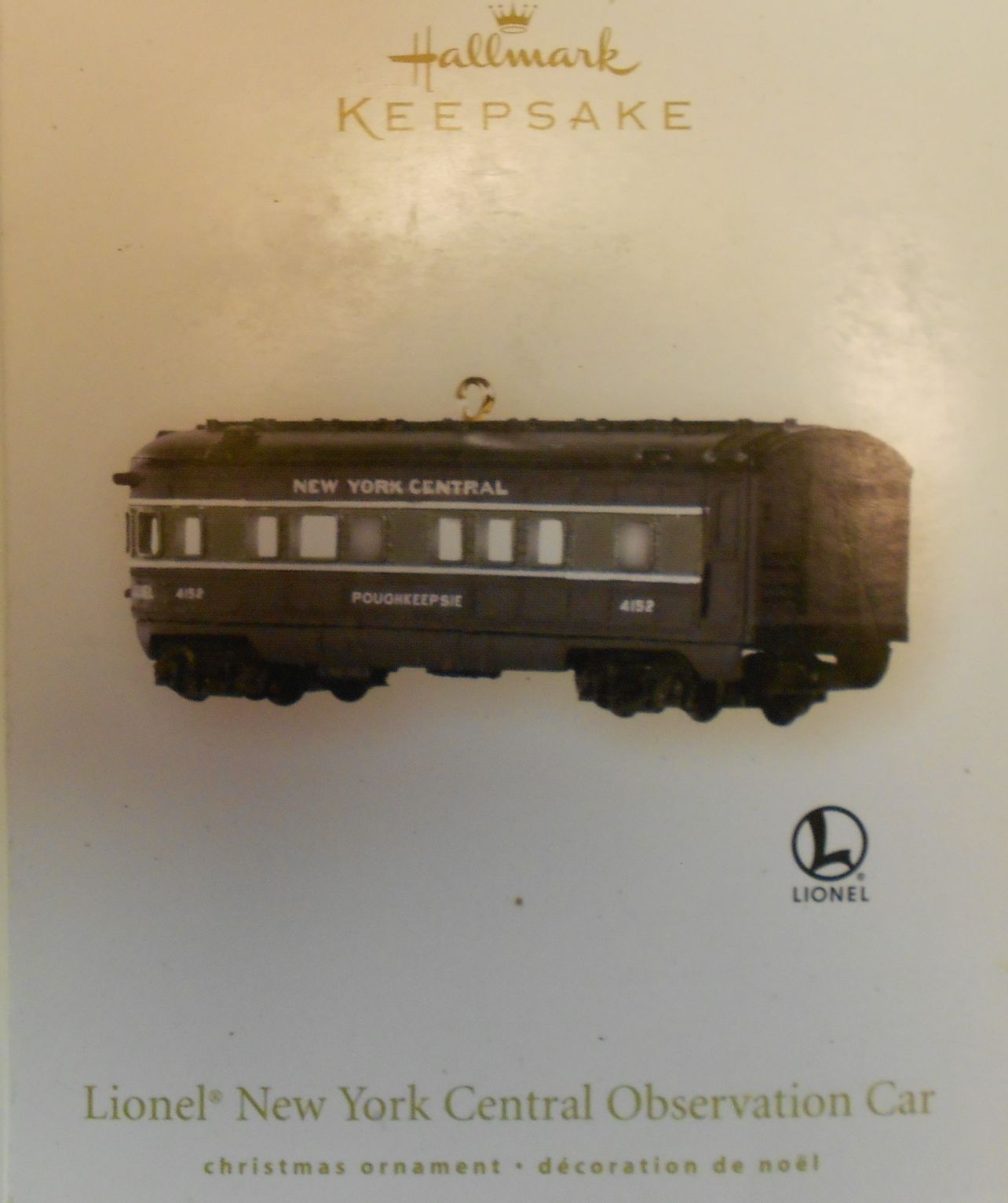 Hallmark QXI2011 Lionel New York Central Observation Car Keepsafe Ornament