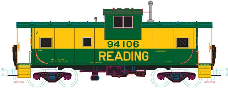 Atlas 50000987 N Ext.Vision Caboose RDG #94106/grn&yel