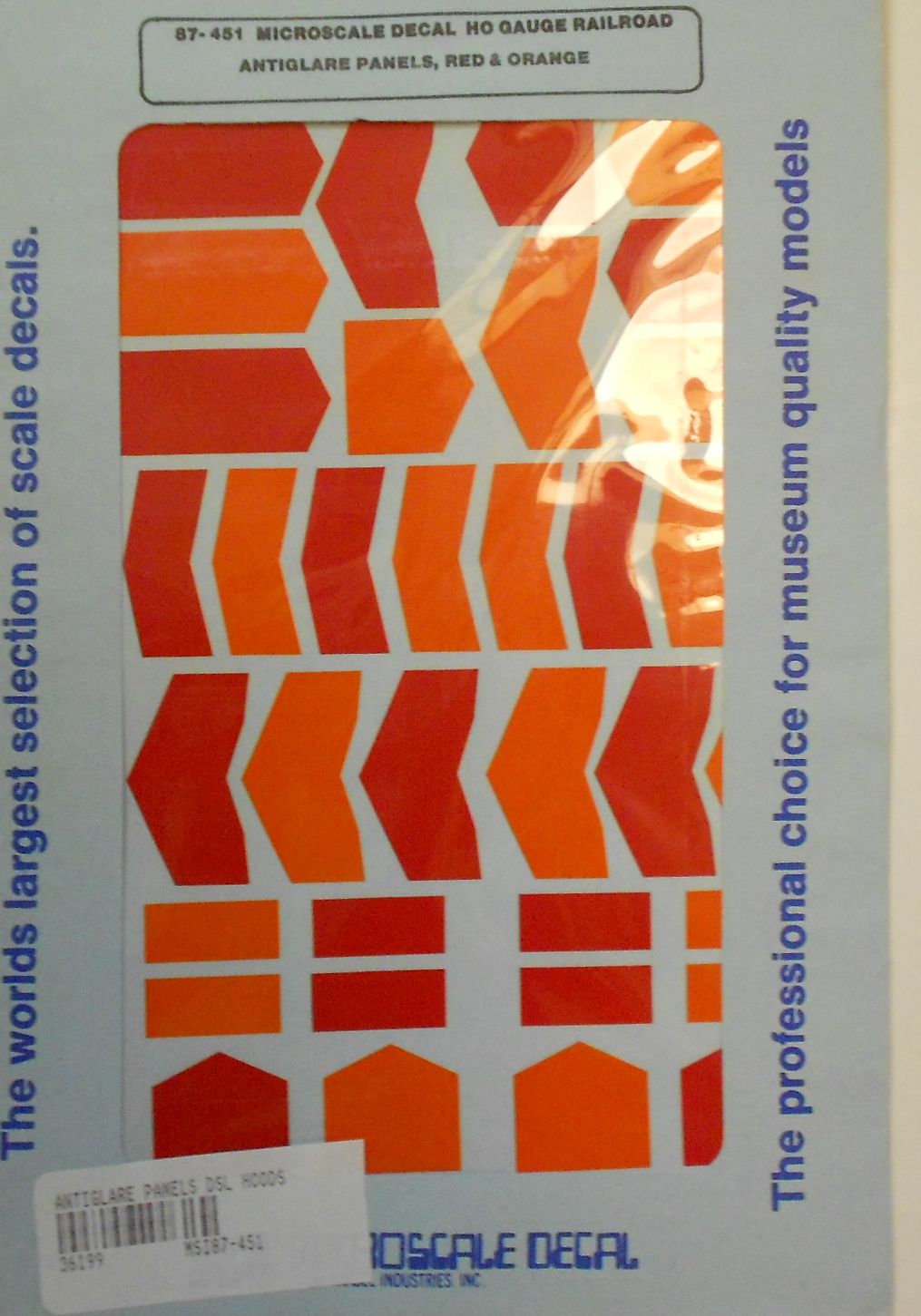 Microscale 87-451 HO Red and Orange Anti-Glare Panels Decal Sheet