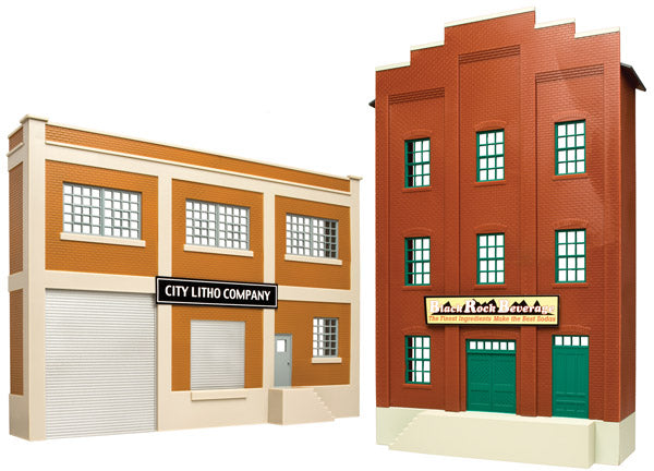 Atlas W2717 O Scale City Litho & Black Rock Beverage Buildings