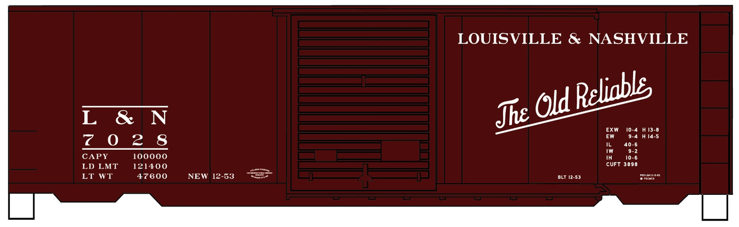 Accurail 3458 HO Louisville and Nashville 40' PS-1 Boxcar Kit