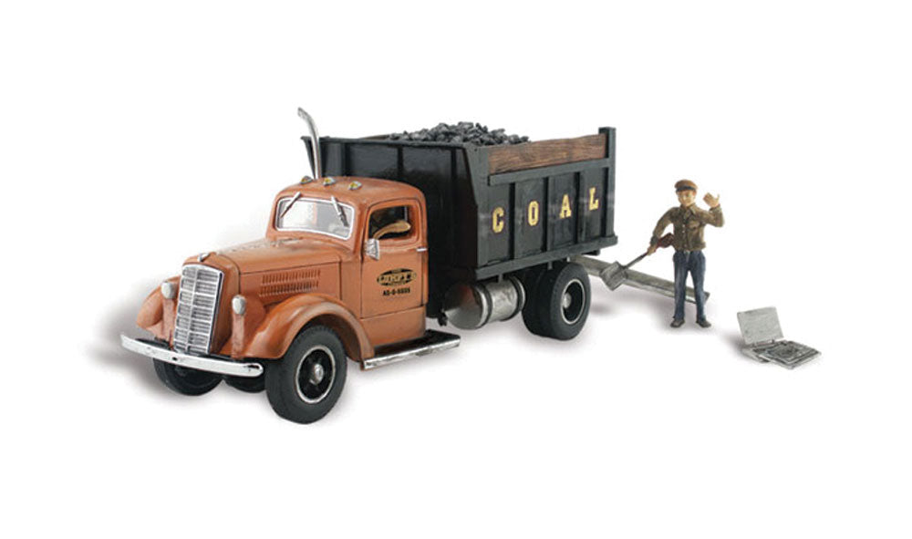 Woodland Scenics AS5345 N AutoScenes Lumpy''s Coal Company Truck & Figure