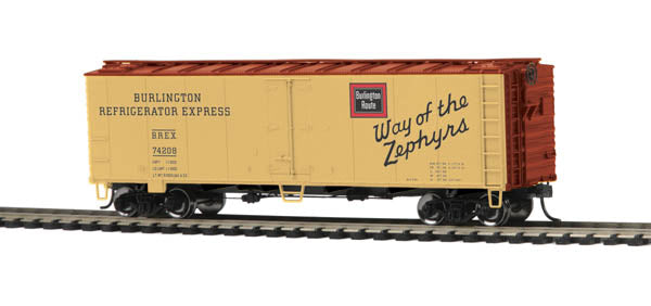 MTH 85-78027 HO Burlington 40'' Steel Sided Reefer Car #74208