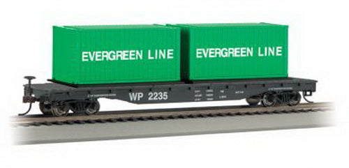 Bachmann 18931 HO Western Pacific W/Container Load 50' Flatcar #2236