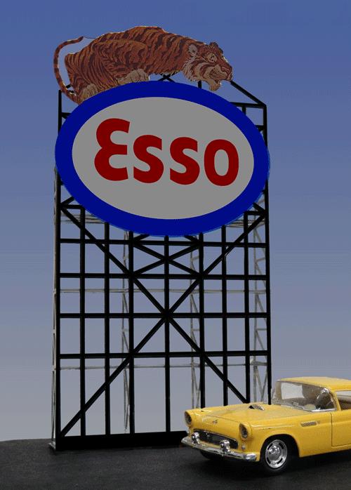 Miller Engineering 6072 N/HO Esso Animated Neon Billboard Small