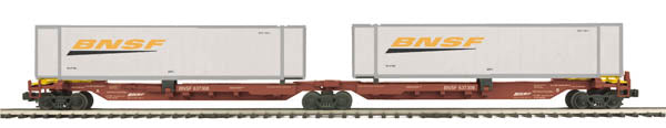 MTH 20-95103 O BNSF Spine Car Set with 2 48' Containers (Set of 2)