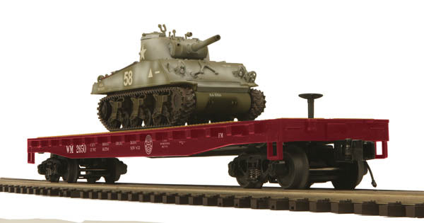 MTH 2098915 O WM Flatcar w/Sherman Tank