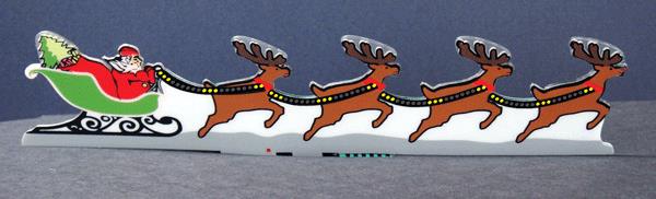 Miller Engineering 2011 HO/O Animated Neon Billboard Santa, Sleigh & Reindeer