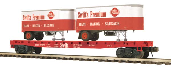 MTH 20-98884 O Scale Swift Flat Car With Trailers #56250