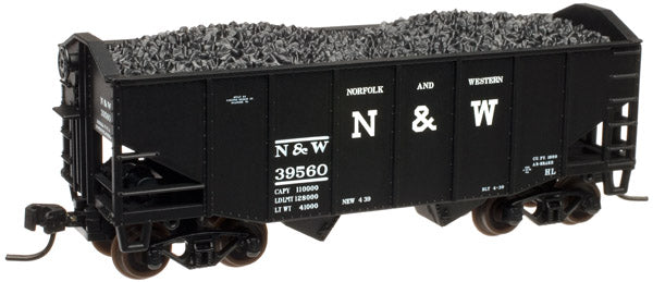Atlas 41337 N N&W 55t 2-Bay Fishbelly Hopper #38058/blk
